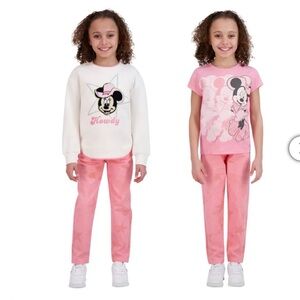 NWT 3-piece Minnie Mouse Kids Outfit Set - Pink and White